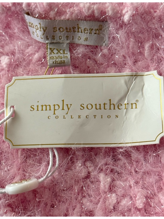 SIMPLY SOUTHERN Aurora Pink Bow Sweater Size XXL NEW - Picture 4 of 6